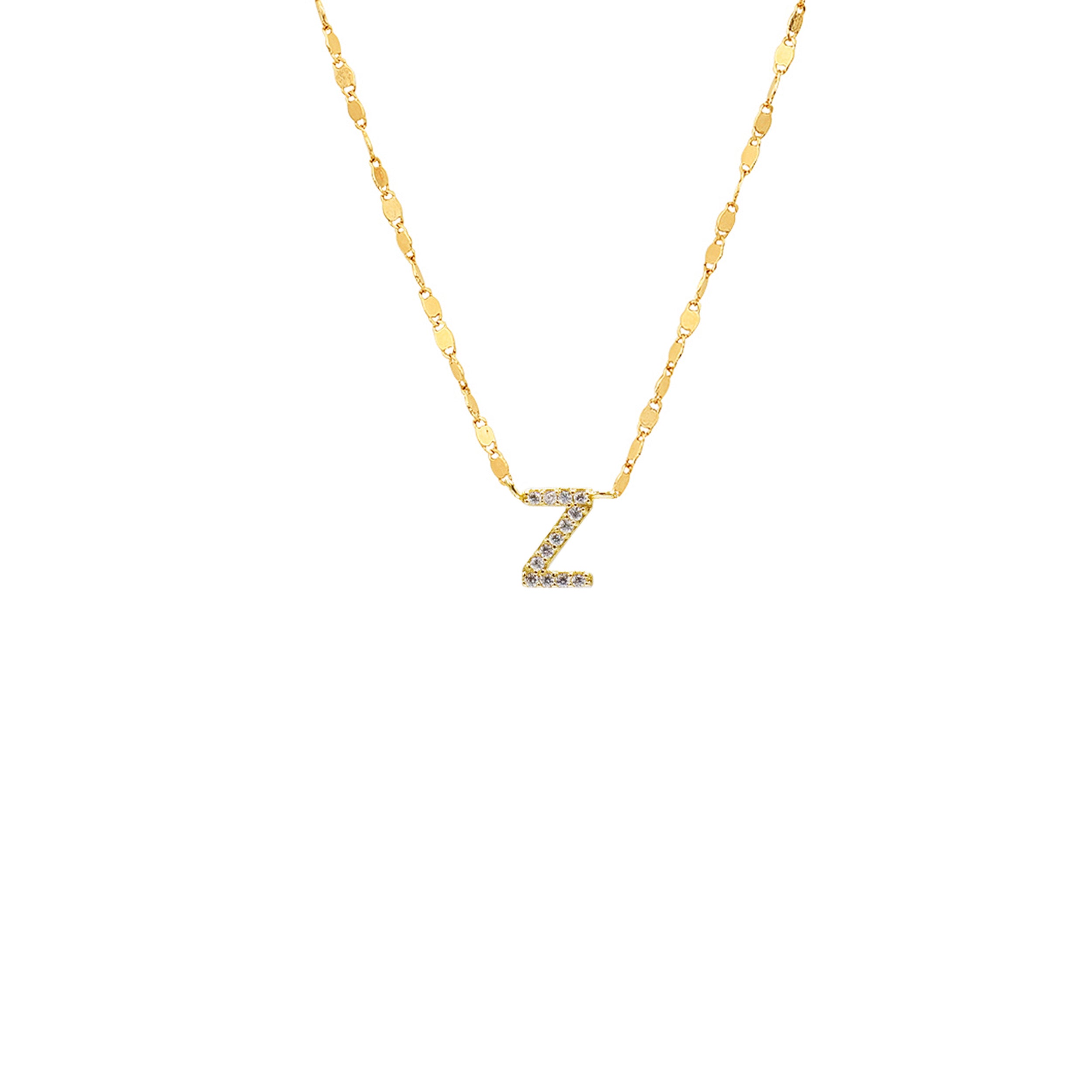 PAVE INITIAL CHAIN NECKLACE
