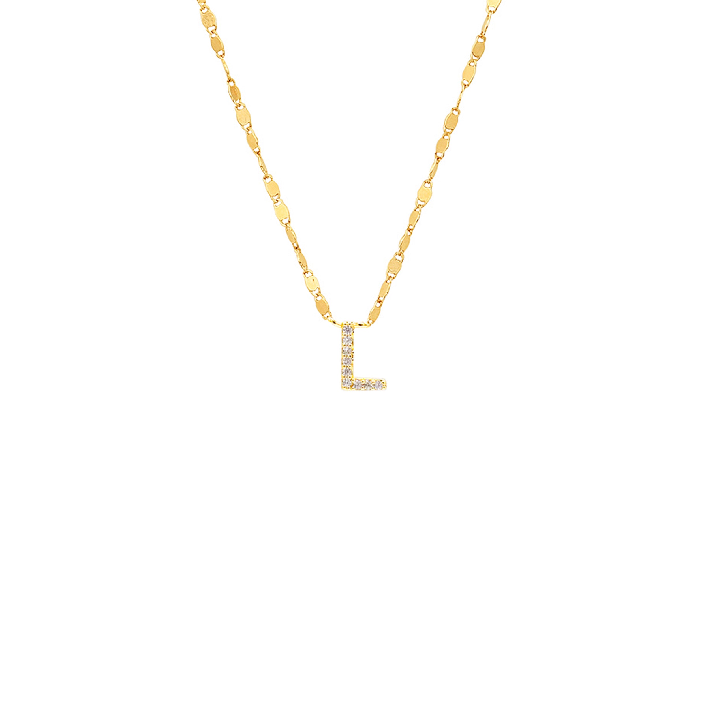 PAVE INITIAL CHAIN NECKLACE