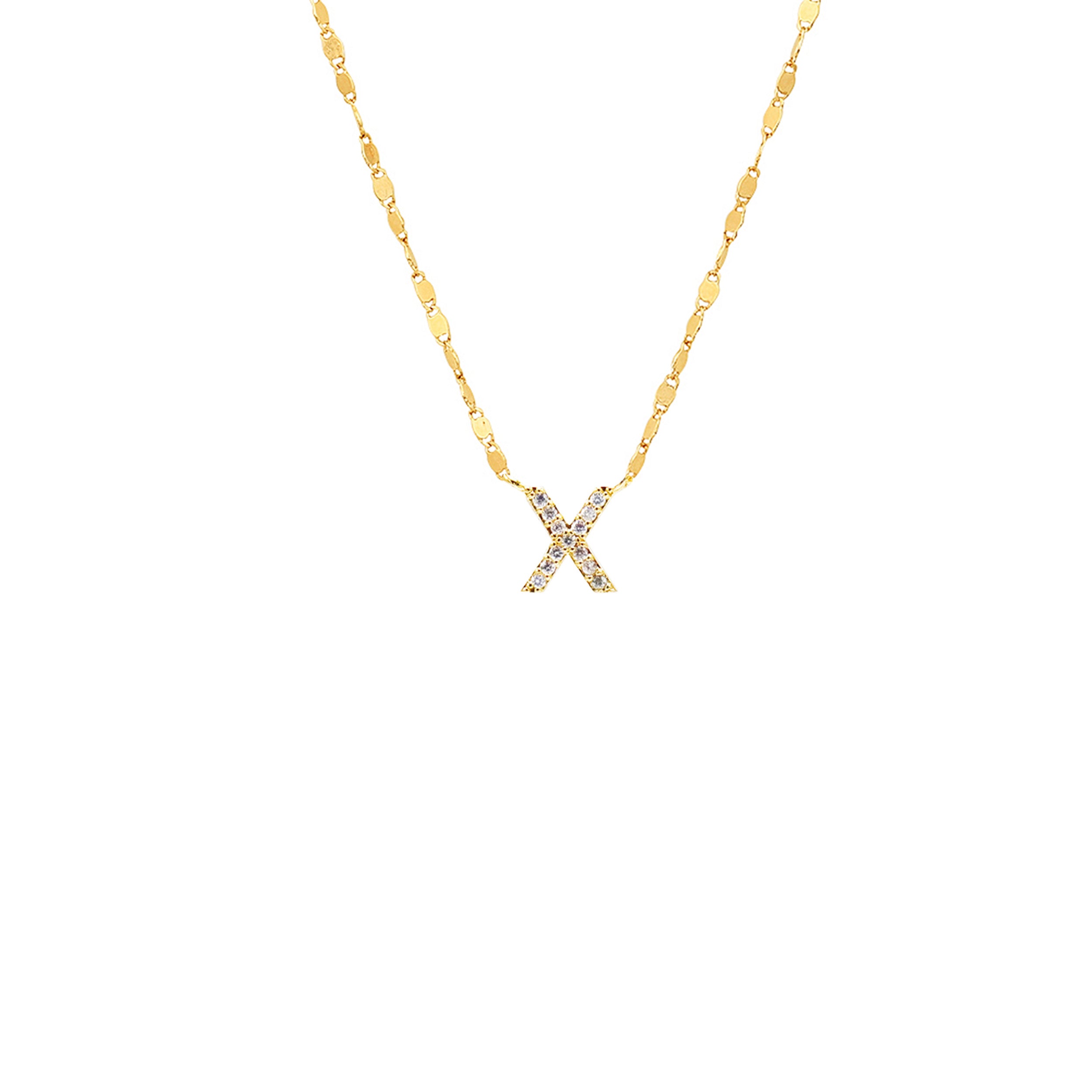 PAVE INITIAL CHAIN NECKLACE