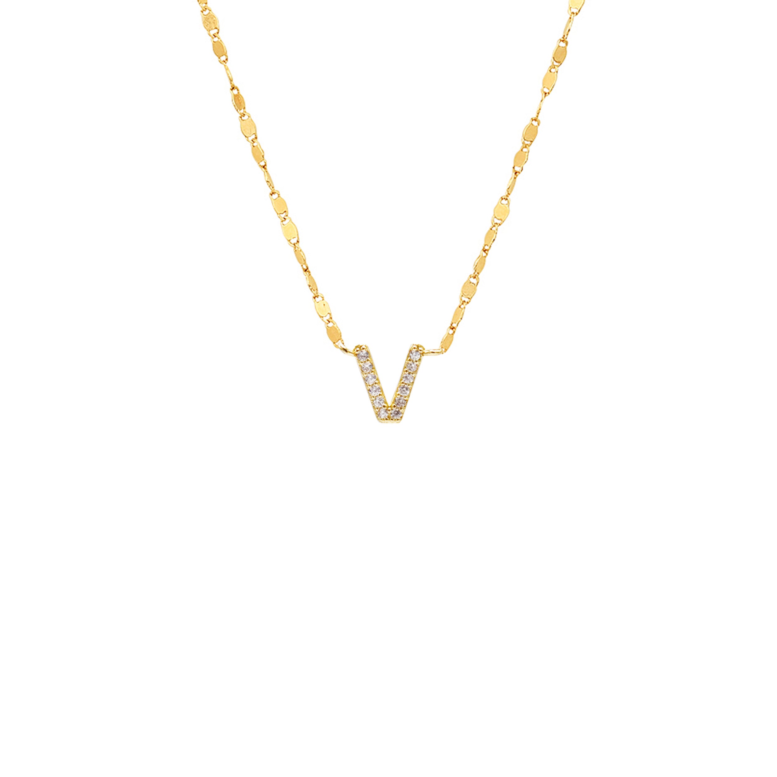 PAVE INITIAL CHAIN NECKLACE