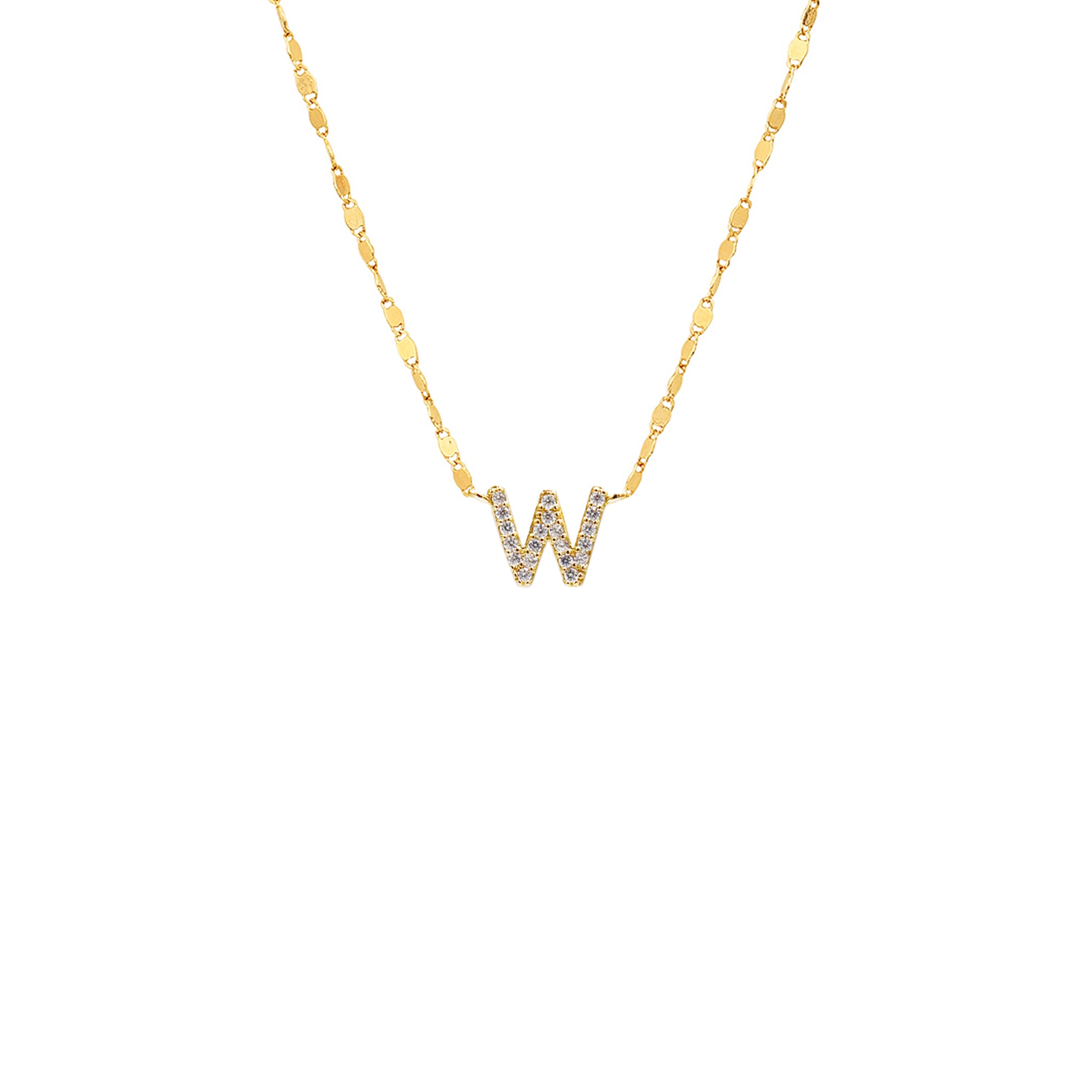 PAVE INITIAL CHAIN NECKLACE