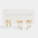 CHAIN FRINGE EARRING SET -  GOLD