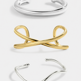 MIXED METAL CUFF BRACELET SET
