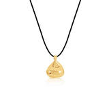 GOLD DROP PENDANT - WAX CORD