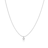 MINI SNAKE SINGLE STONE NECKLACE - SILVER