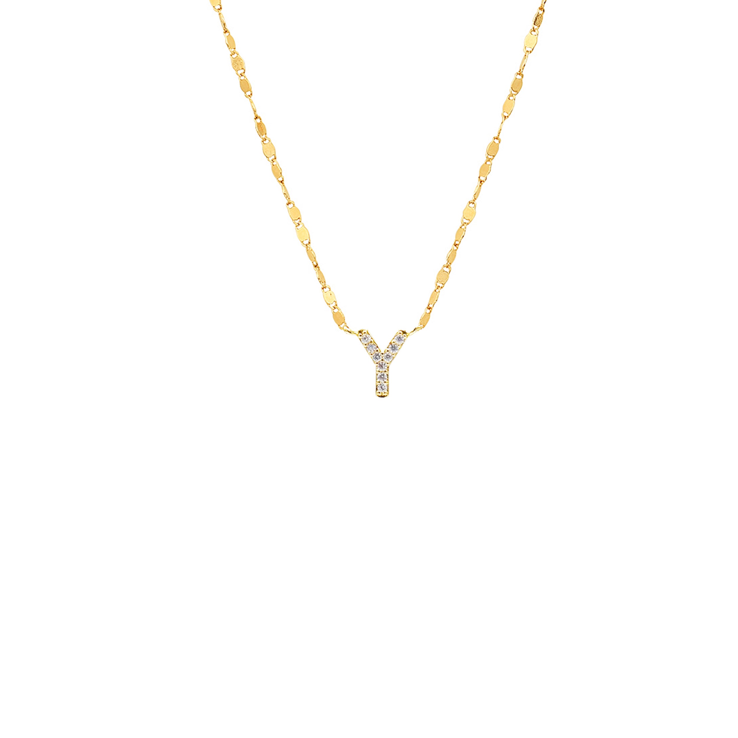 PAVE INITIAL CHAIN NECKLACE