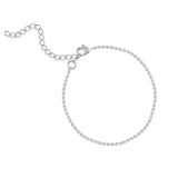 FLAT BEADED CHAIN BRACELET - SILVER