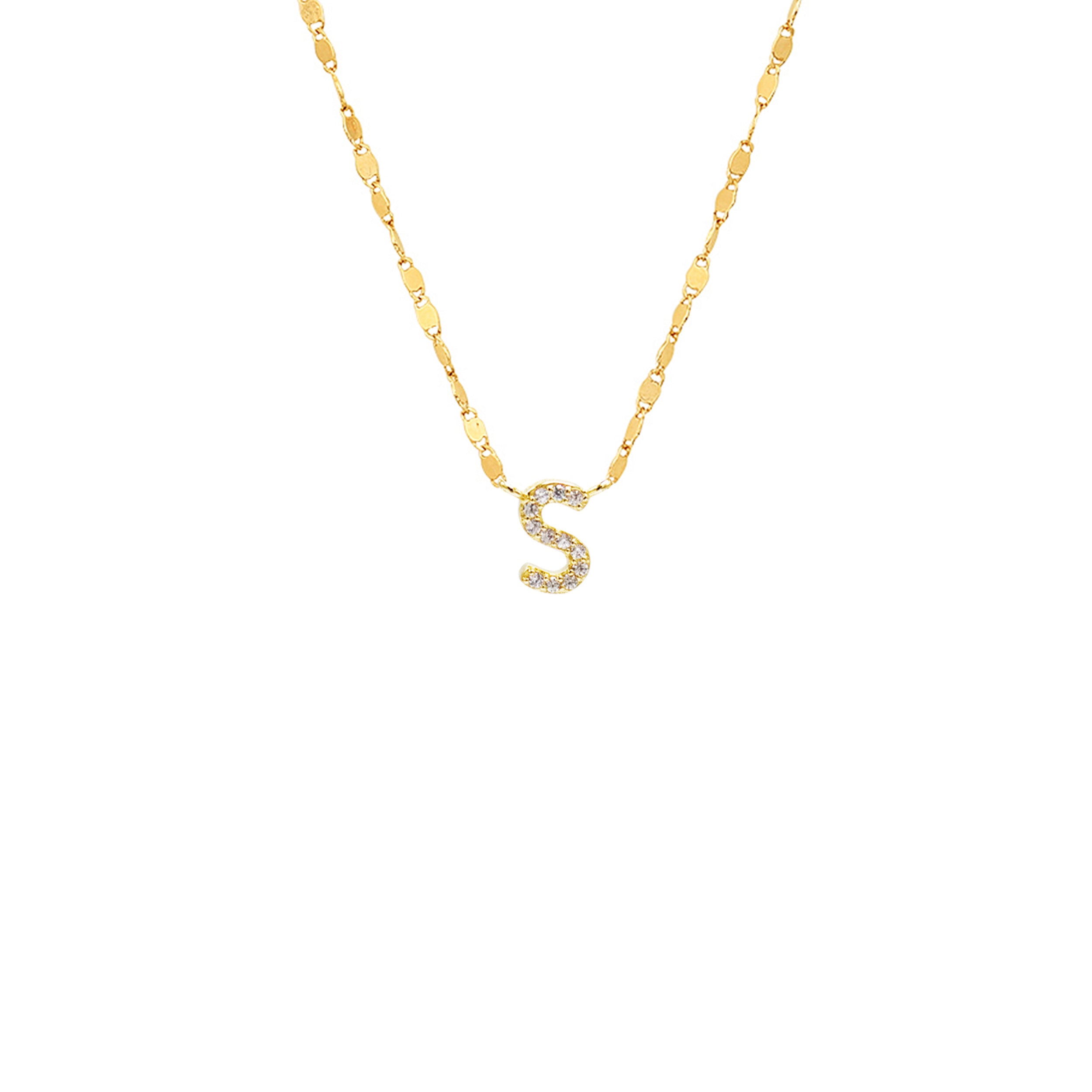 PAVE INITIAL CHAIN NECKLACE