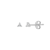 THREE STONE STUD EARRING - SILVER