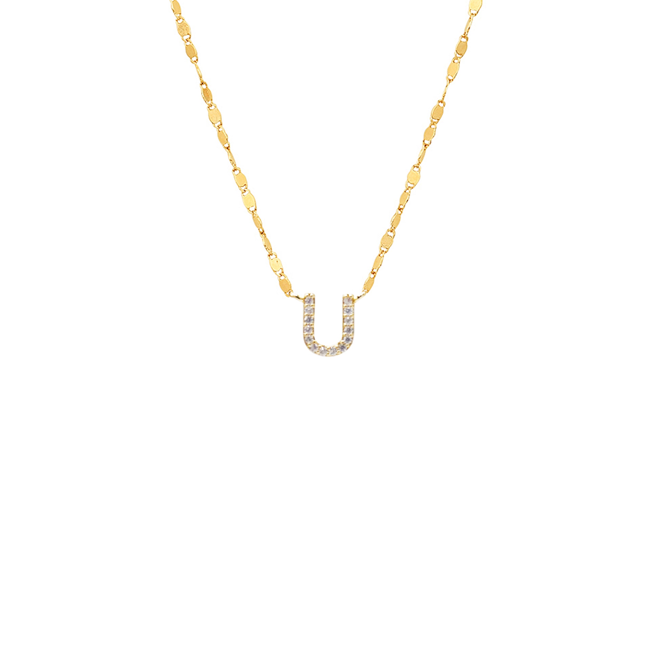 PAVE INITIAL CHAIN NECKLACE