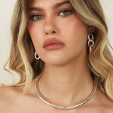 THE CURVE CHOKER NECKLACE - SILVER