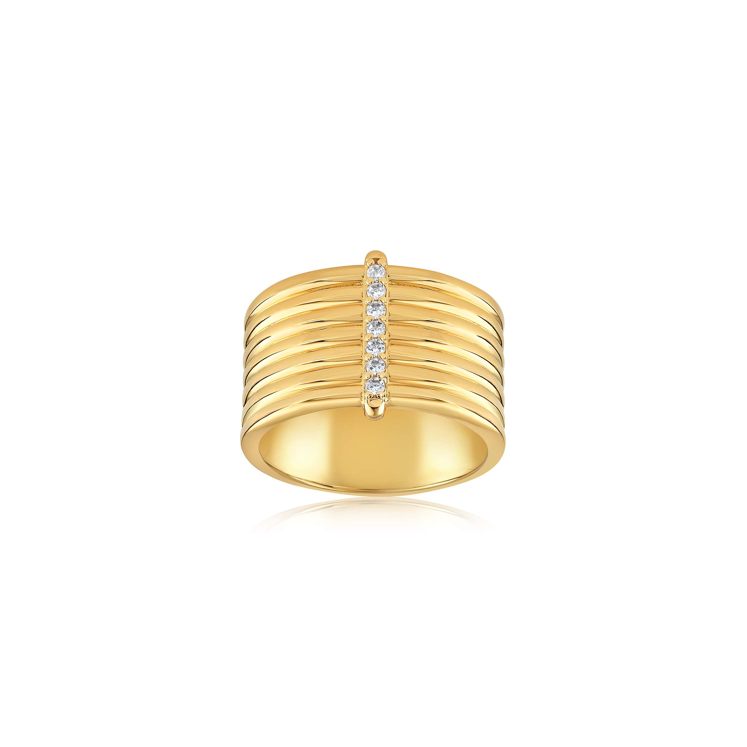 PAVE BANDED RING - CLEAR