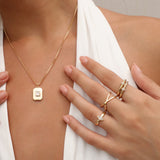 PAVE DETAIL BAND RING STACK
