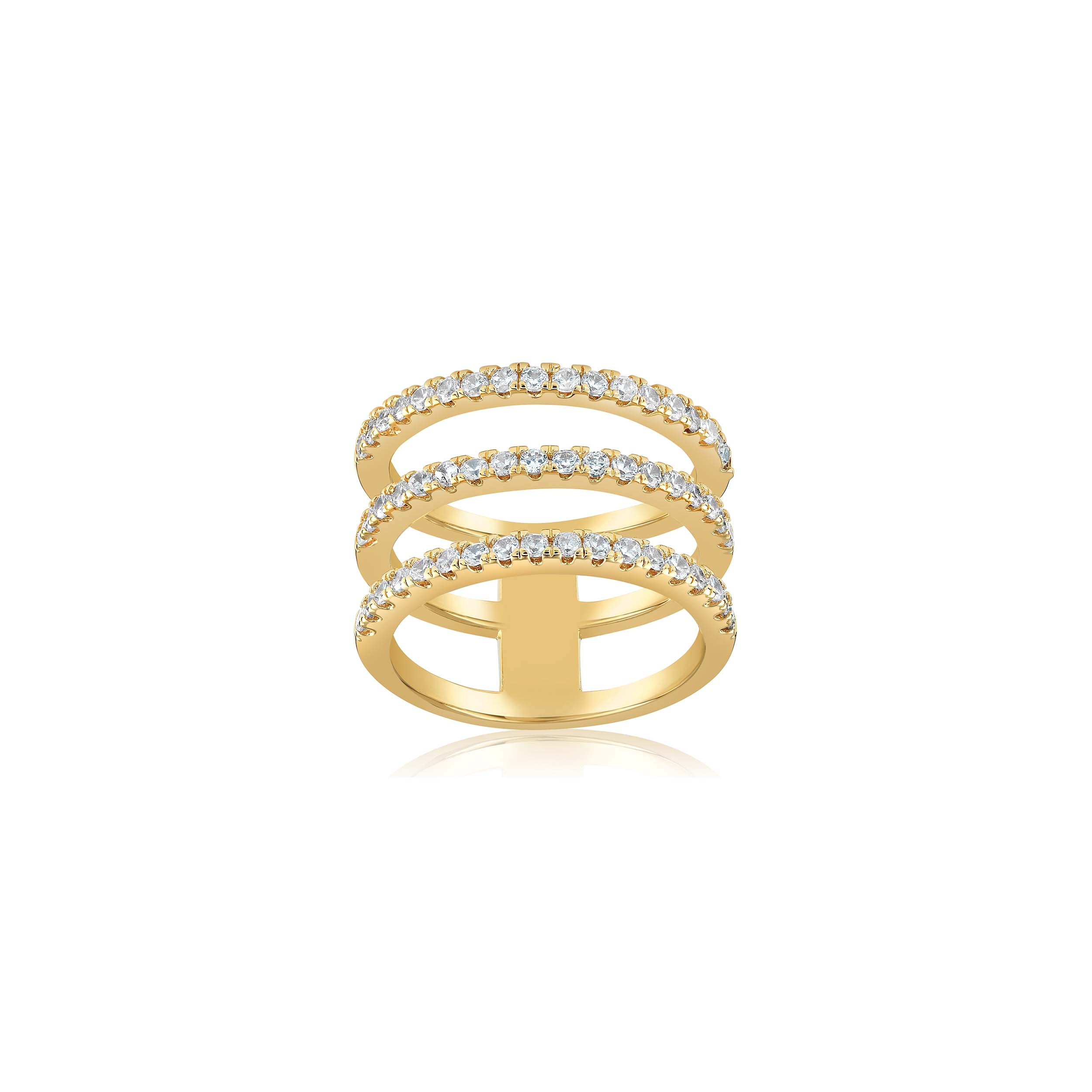 TRIO PAVE BAND RING - CLEAR