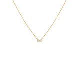 BAGUETTE SINGLE STONE PENDANT - CLEAR